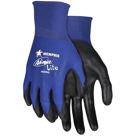 MCR 127-N9696XL Ninja Lite Blue Nylon Shell Glove; 18 Ga - Extra Large